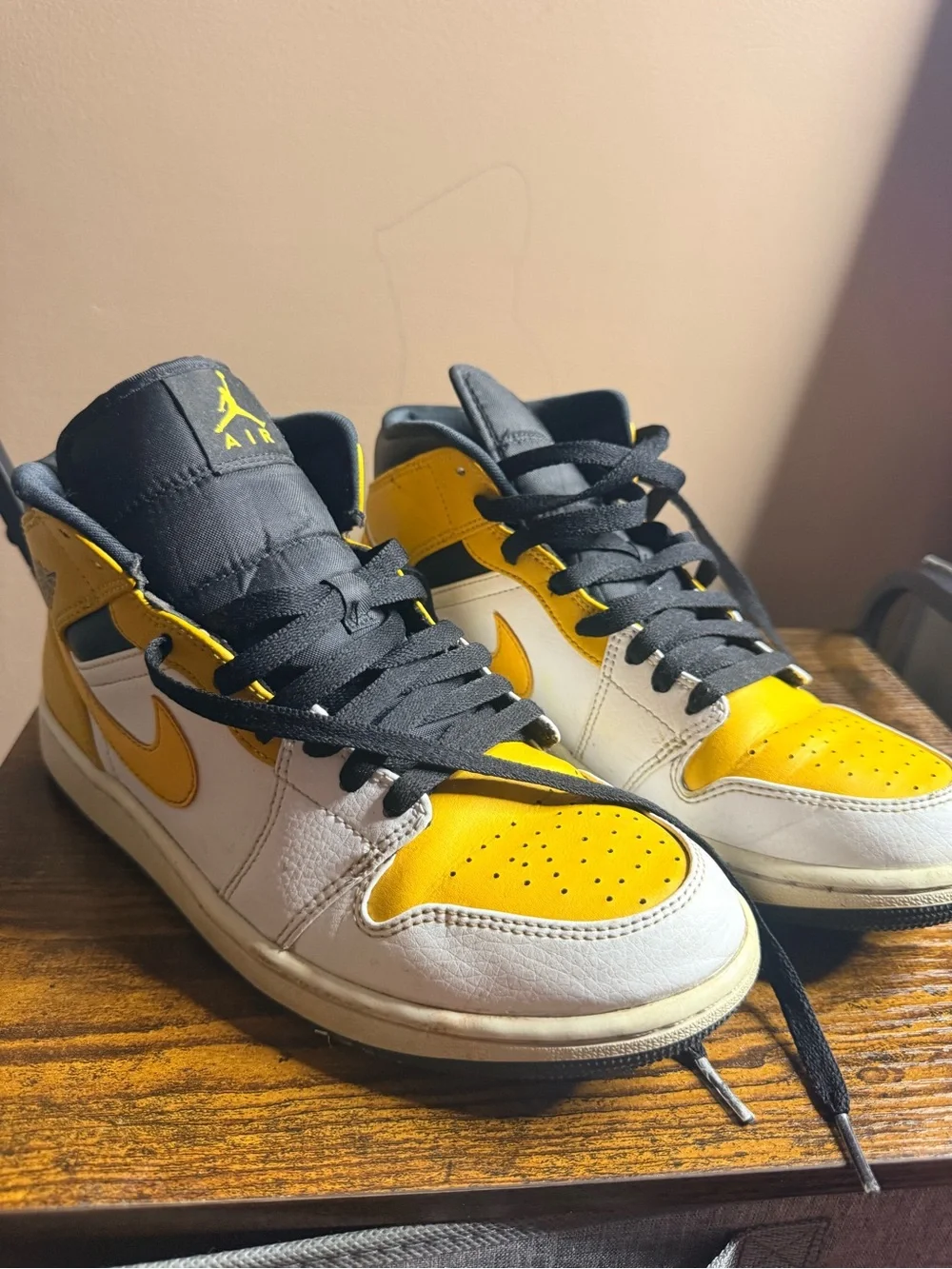 Jordan High-Top Sneakers in Black, Yellow, White